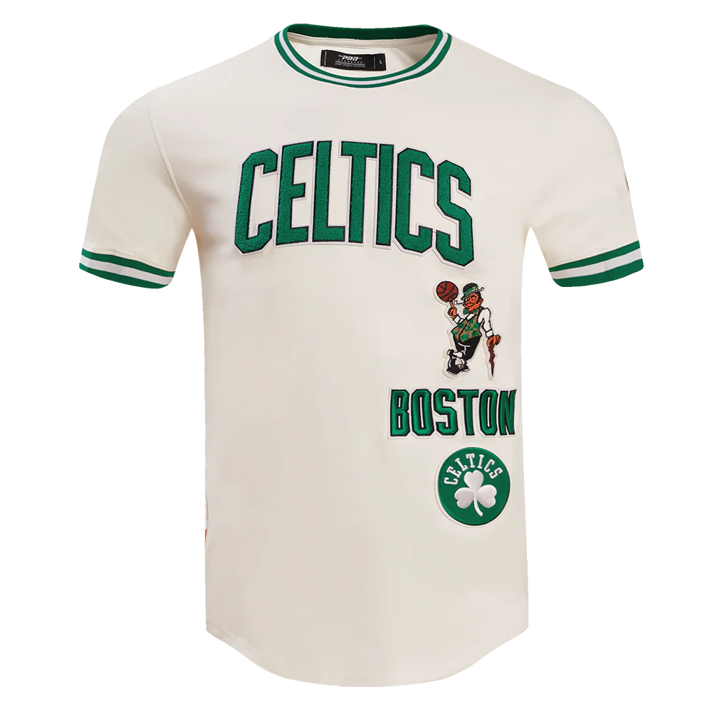 NBA BOSTON CELTICS RETRO CLASSIC MEN'S TEE (EGGSHELL/ KELLY GREEN)