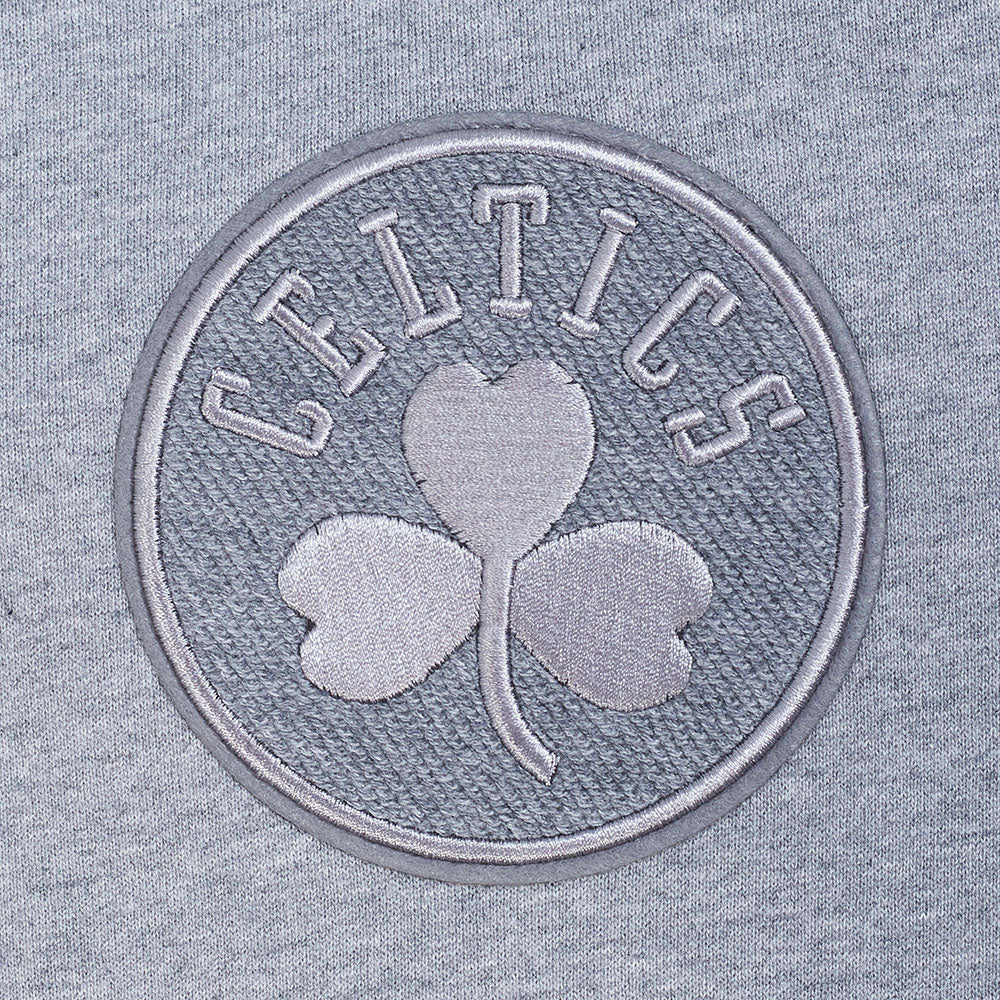 NBA BOSTON CELTICS REVERSE FRENCH TERRY MEN'S DROP SHOULDER FLC PO H (DARK HEATHER GRAY) - Image 6