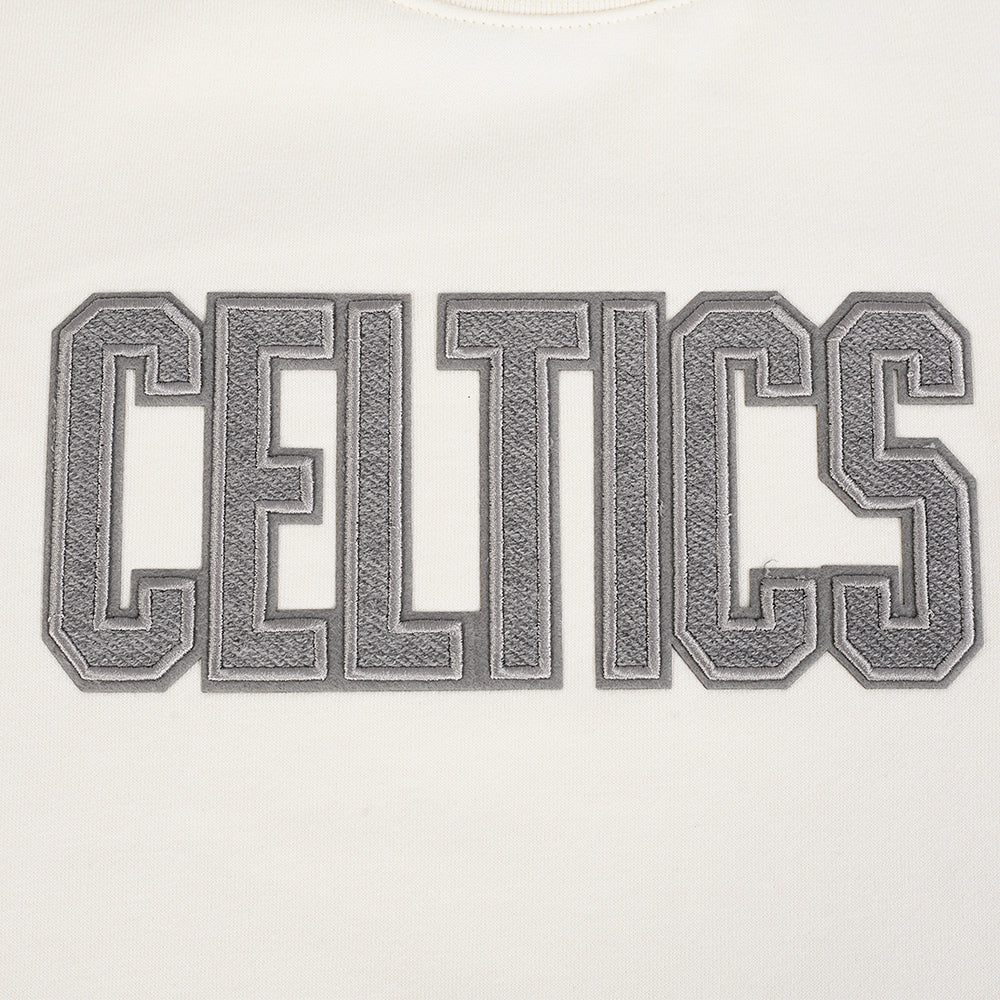 NBA BOSTON CELTICS REVERSE FRENCH TERRY MEN'S DROP SHOULDER FLC CREWNECK (EGGSHELL) - Image 7