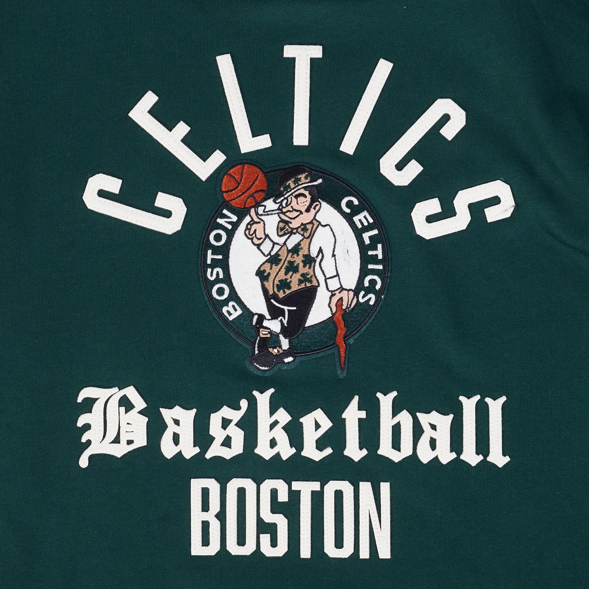 NBA BOSTON CELTICS MODERN ORIGINALS MEN'S FLC PO HOODIE (FOREST GREEN) - Image 5