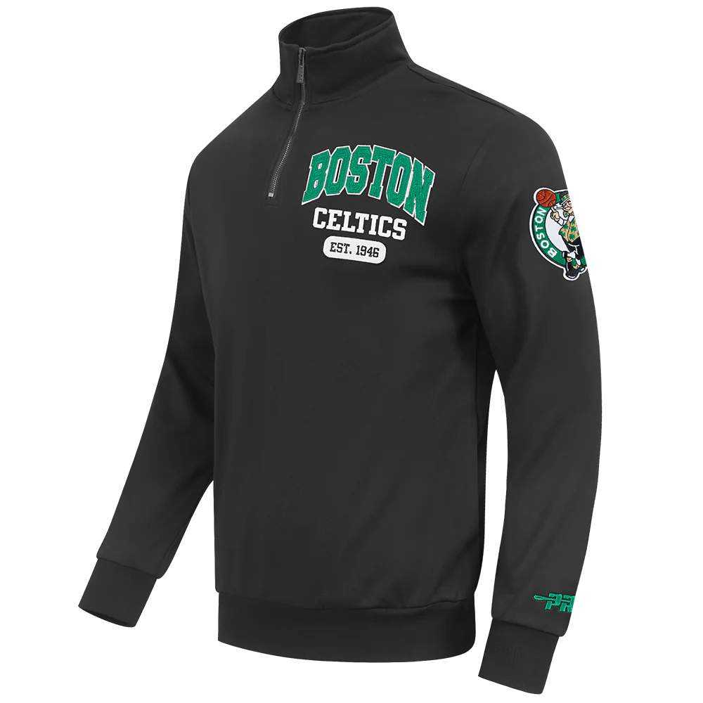 NBA BOSTON CELTICS CITY ARCH MEN'S FLC 1/4 ZIP (BLACK) - Image 4