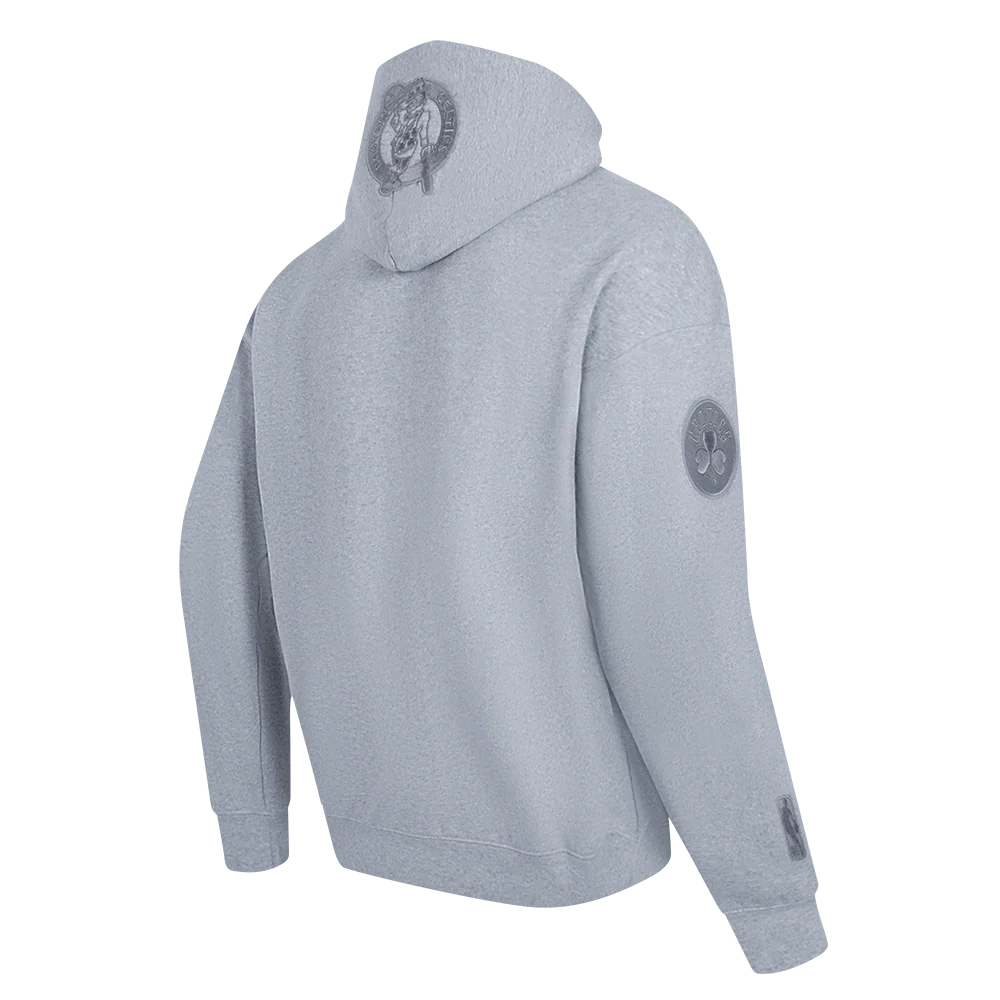 NBA BOSTON CELTICS NEUTRAL MEN'S DROP SHOULDER PULLOVER HOODIE (DARK HEATHER GRAY) - Image 4