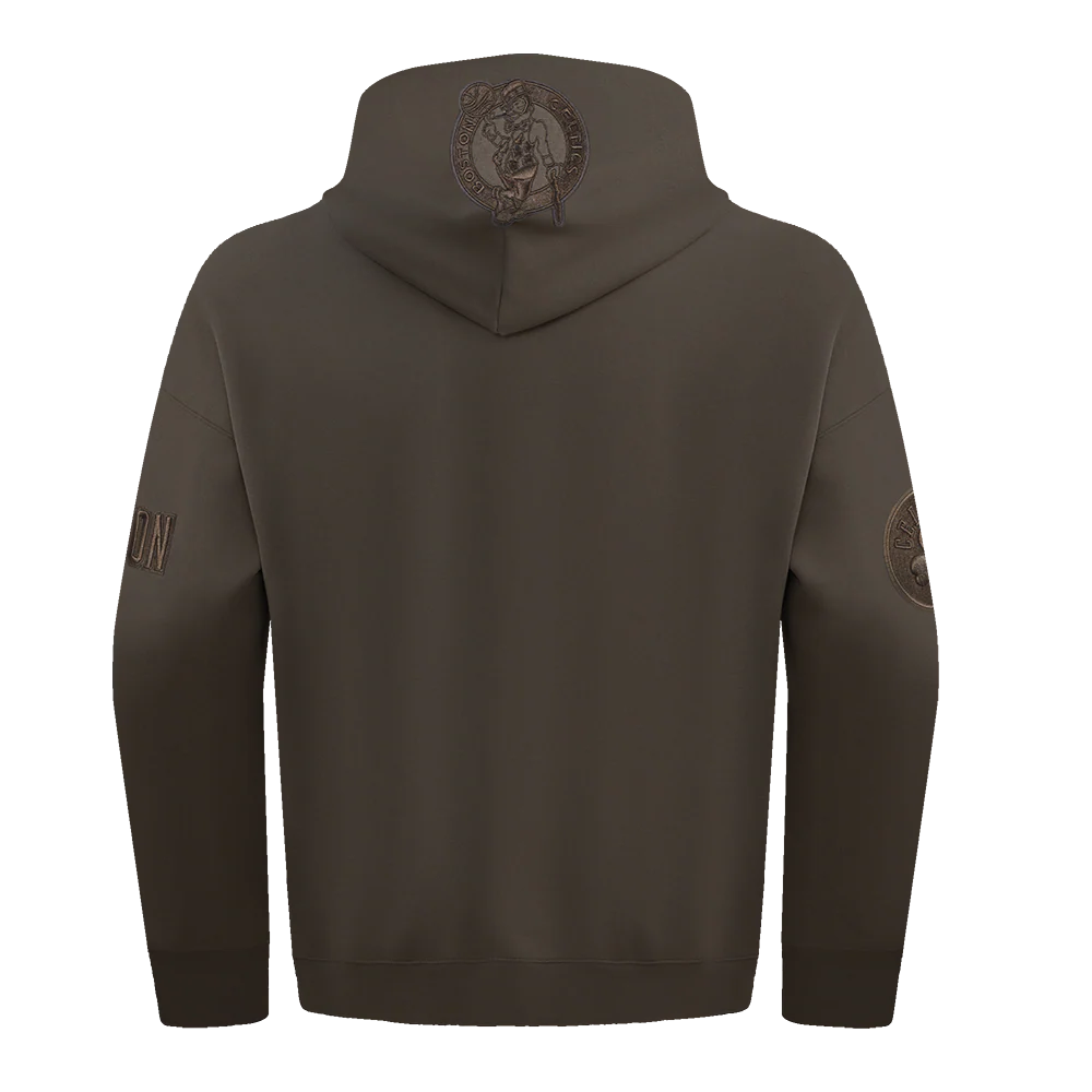 NBA BOSTON CELTICS NEUTRAL MEN'S DROP SHOULDER PULLOVER HOODIE (DARK TAUPE) - Image 3