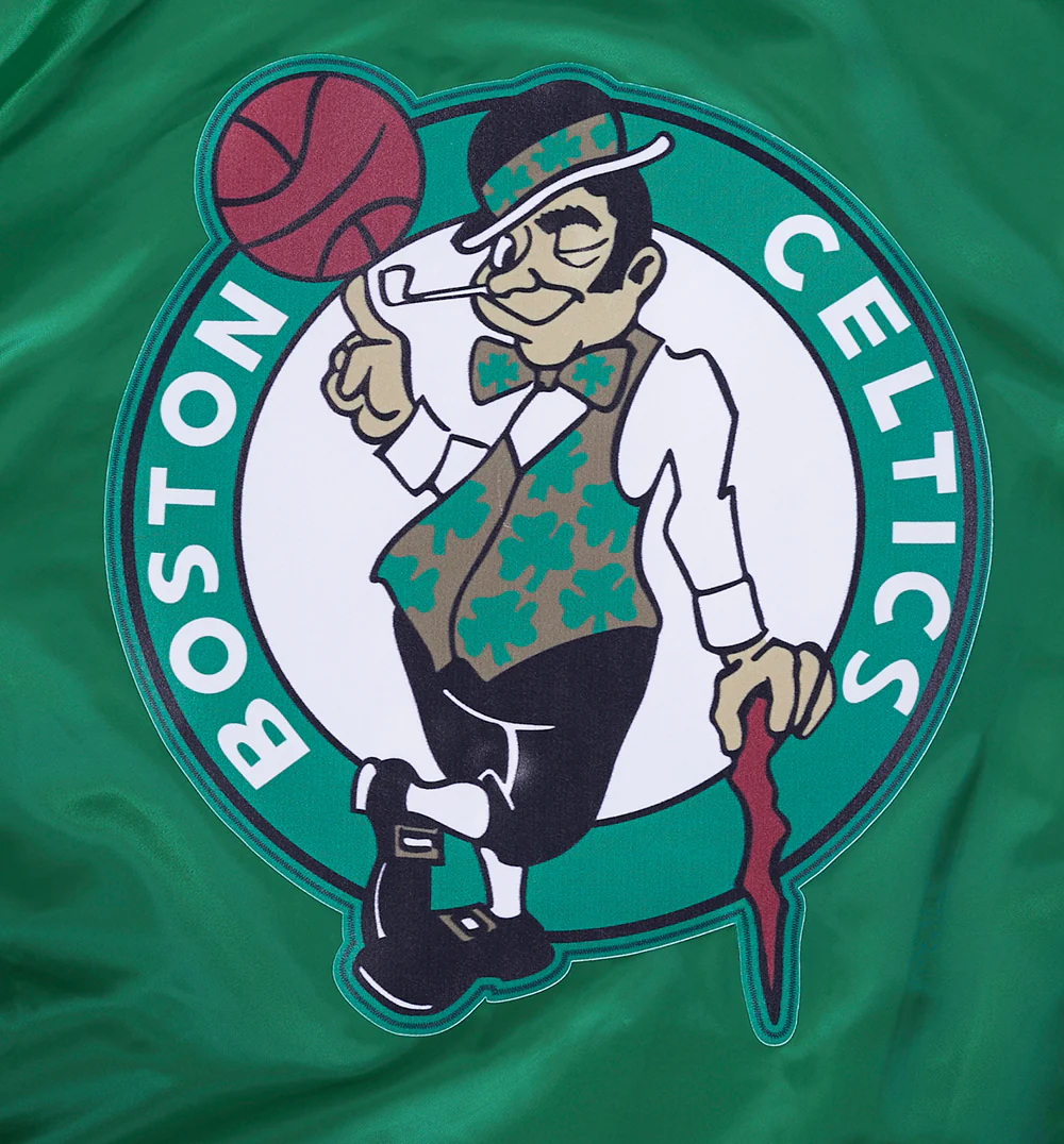 NBA BOSTON CELTICS SCRIPT TAIL MEN'S SATIN JACKET (KELLY GREEN) - Image 7