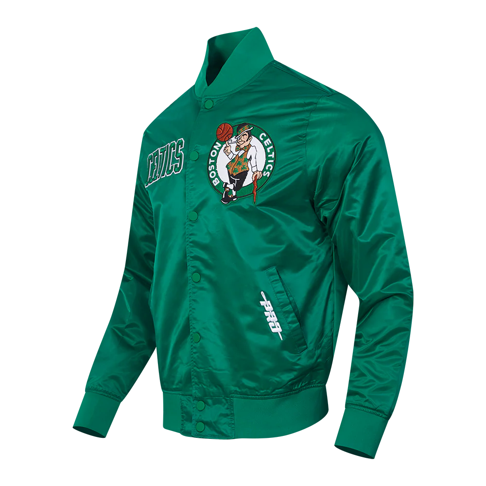 NBA BOSTON CELTICS SOUVENIR MEN'S SATIN JACKET (KELLY GREEN) - Image 6