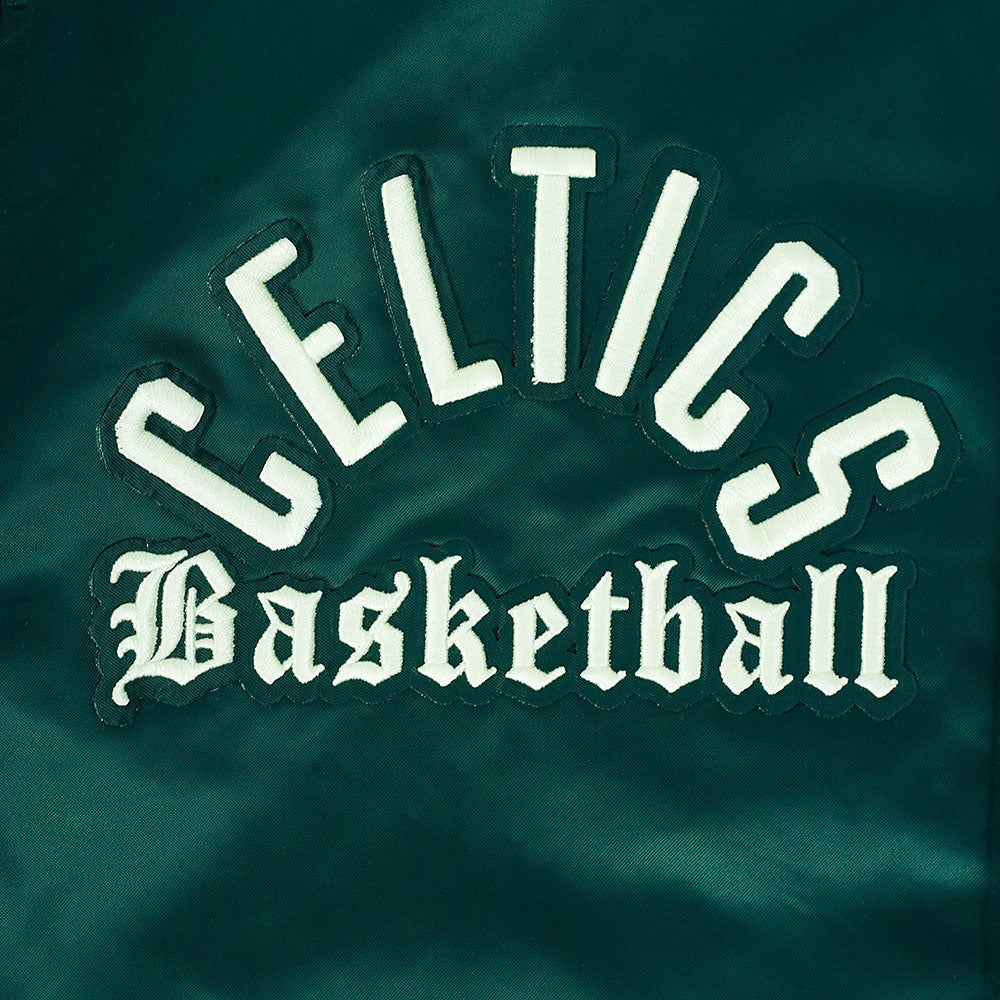 NBA BOSTON CELTICS MODERN ORIGINALS MEN'S SATIN JACKET (FOREST GREEN) - Image 11