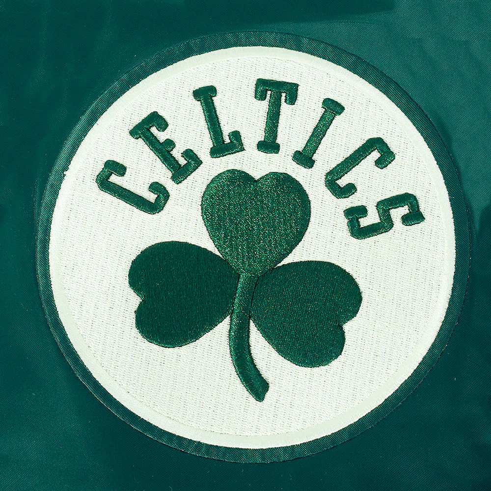 NBA BOSTON CELTICS MODERN ORIGINALS MEN'S SATIN JACKET (FOREST GREEN) - Image 9