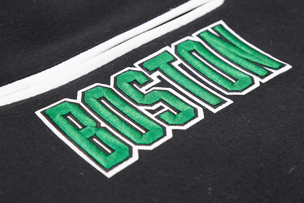 NBA BOSTON CELTICS CLASSIC WOOL MEN'S VARSITY JACKET (BLACK/WHITE) - Image 6