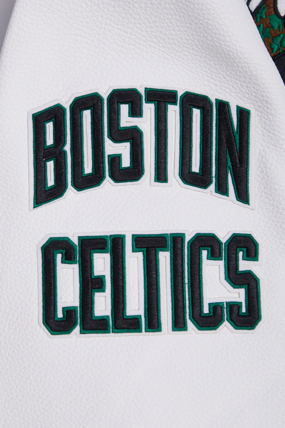 NBA BOSTON CELTICS RETRO CLASSIC MEN'S RIB WOOL VARSITY JACKET (KELLYGREEN/WHITE) - Image 6