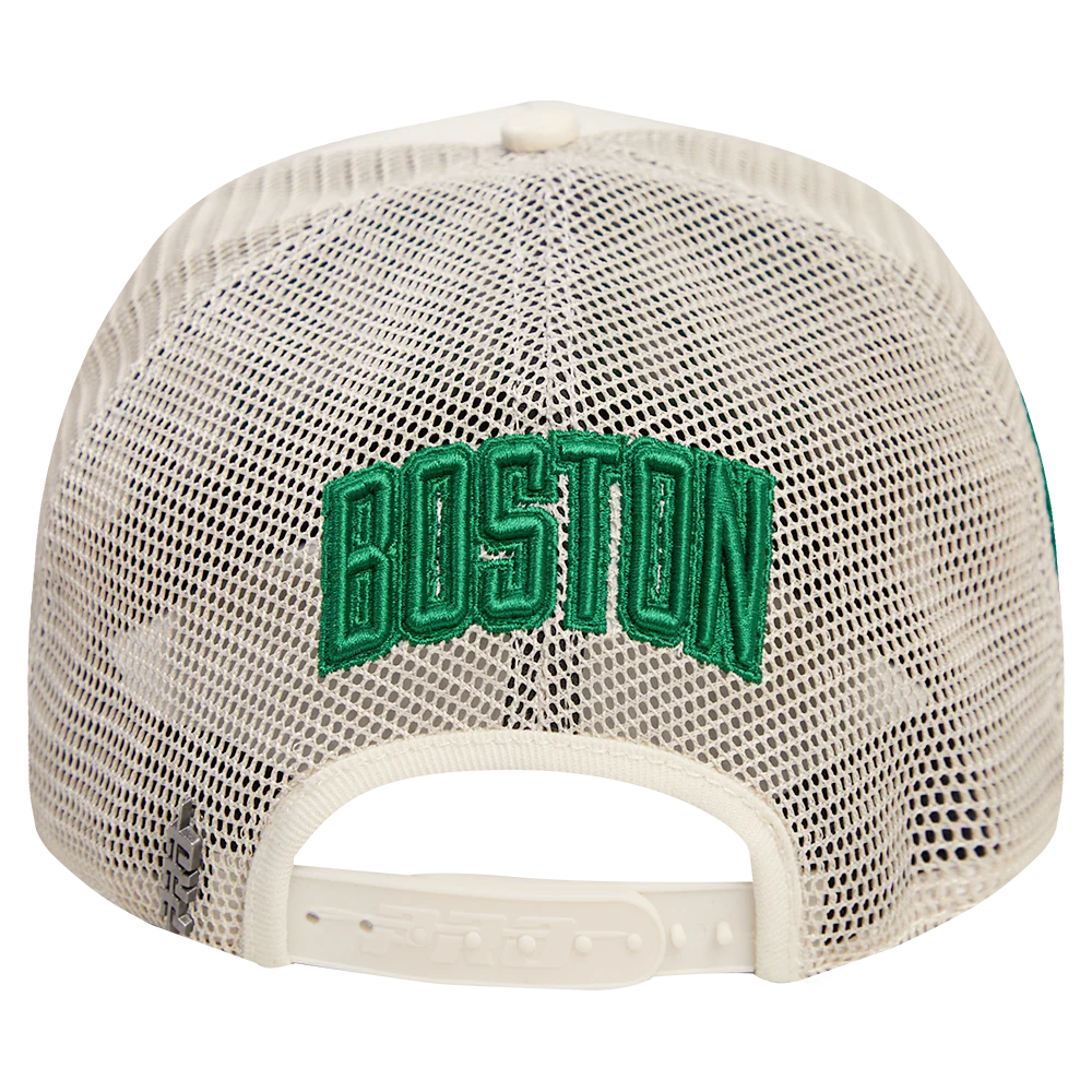 NBA BOSTON CELTICS TRIPLE TONAL WORDMARK TRUCKER HAT (EGGSHELL) - Image 5