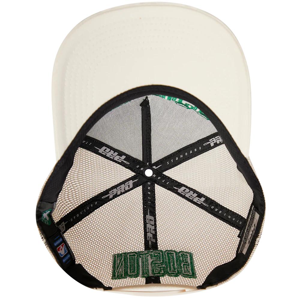 NBA BOSTON CELTICS TRIPLE TONAL WORDMARK TRUCKER HAT (EGGSHELL) - Image 6
