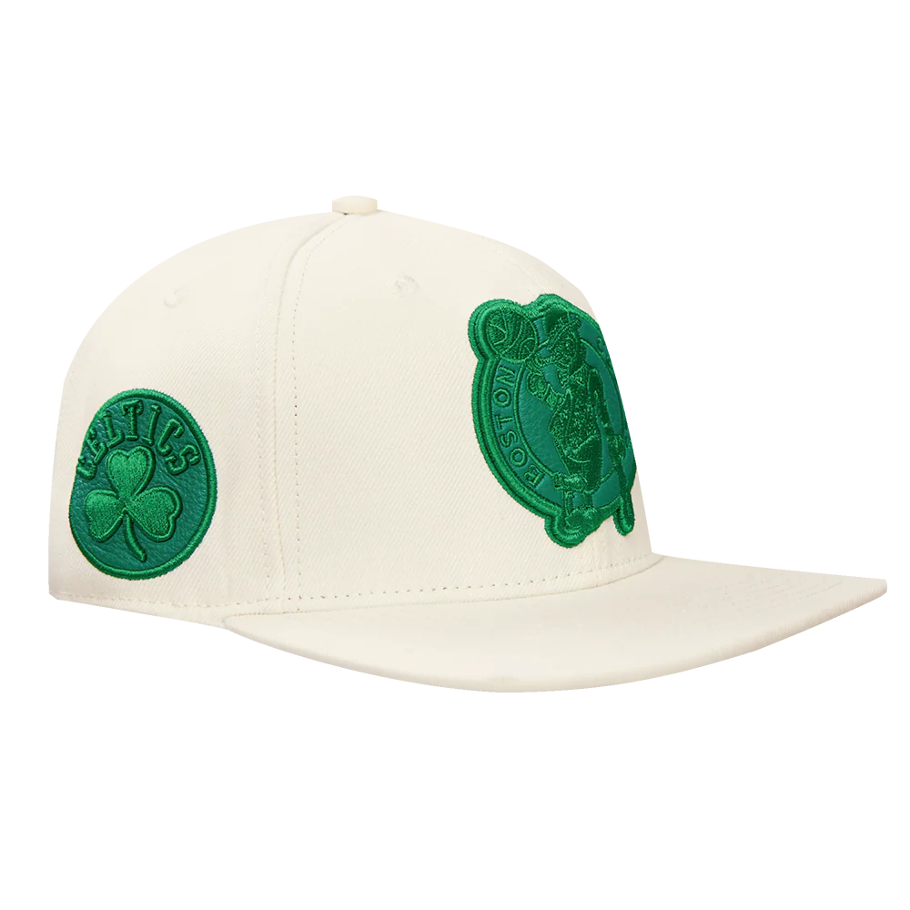 NBA BOSTON CELTICS TRIPLE TONAL WOOL SNAPBACK HAT (EGGSHELL) - Image 2