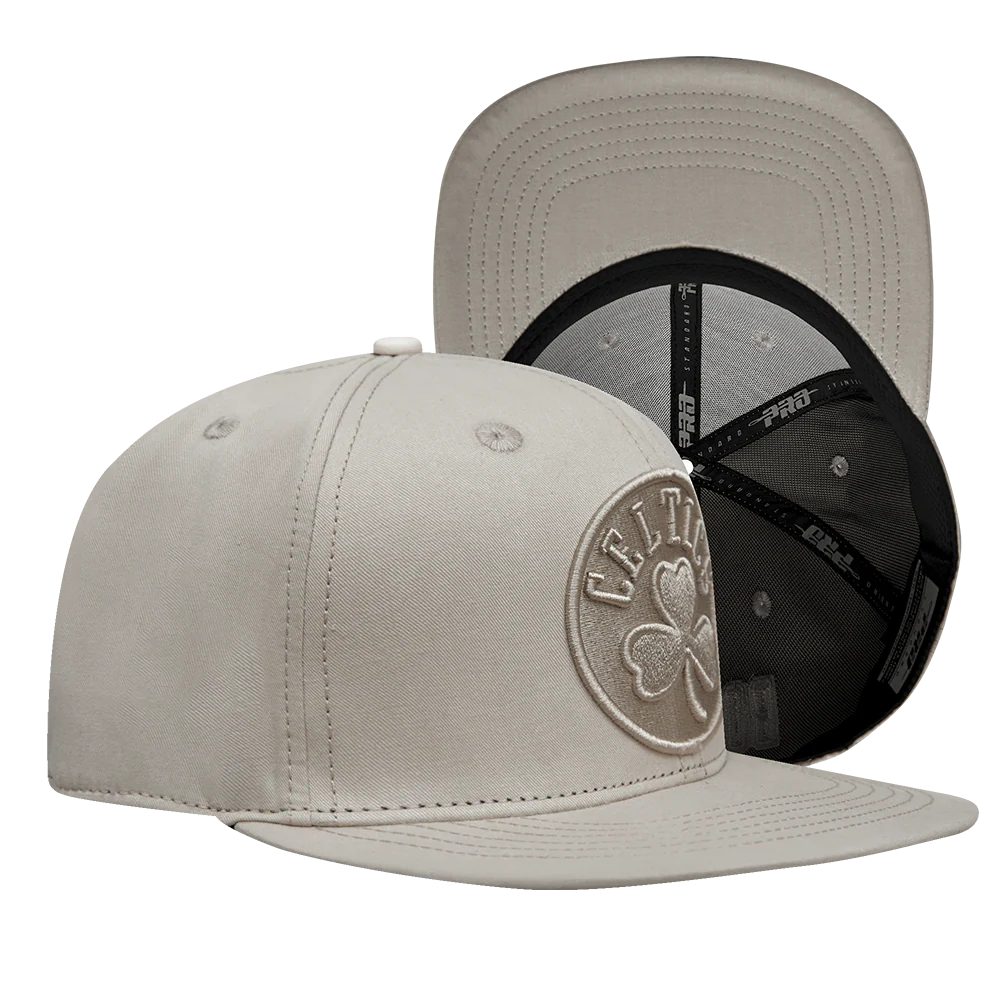 NBA BOSTON CELTICS NEUTRAL WOOL SNAPBACK HAT (TAUPE) - Image 8