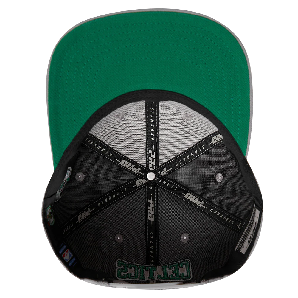 NBA BOSTON CELTICS CREST EMBLEM UNISEX WOOL SNAPBACK HAT (GRAY) - Image 6