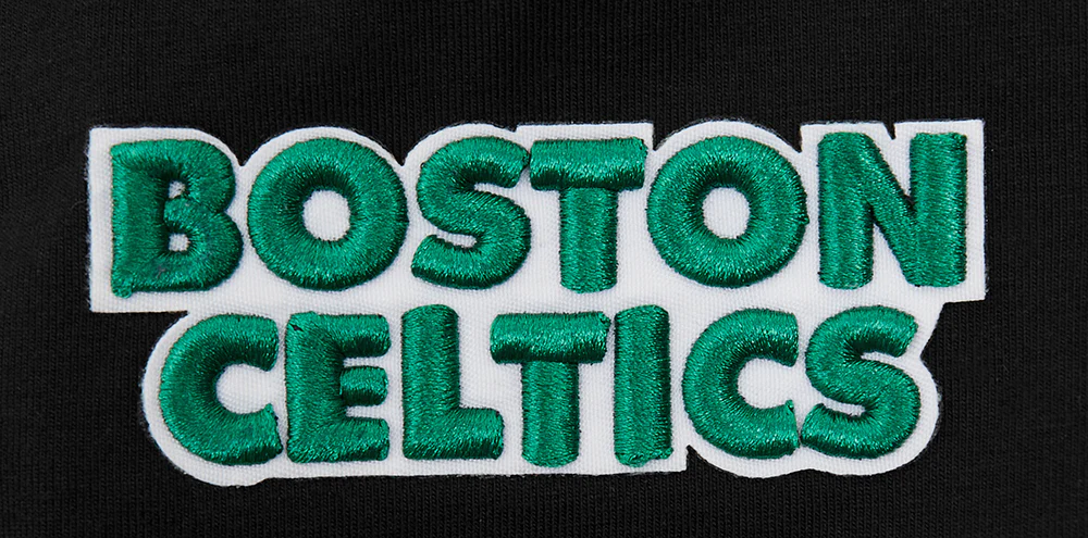 NBA BOSTON CELTICS SCRIPT TAIL WOMEN'S SINGLE JERSEY BOXY TEE (BLACK) - Image 6