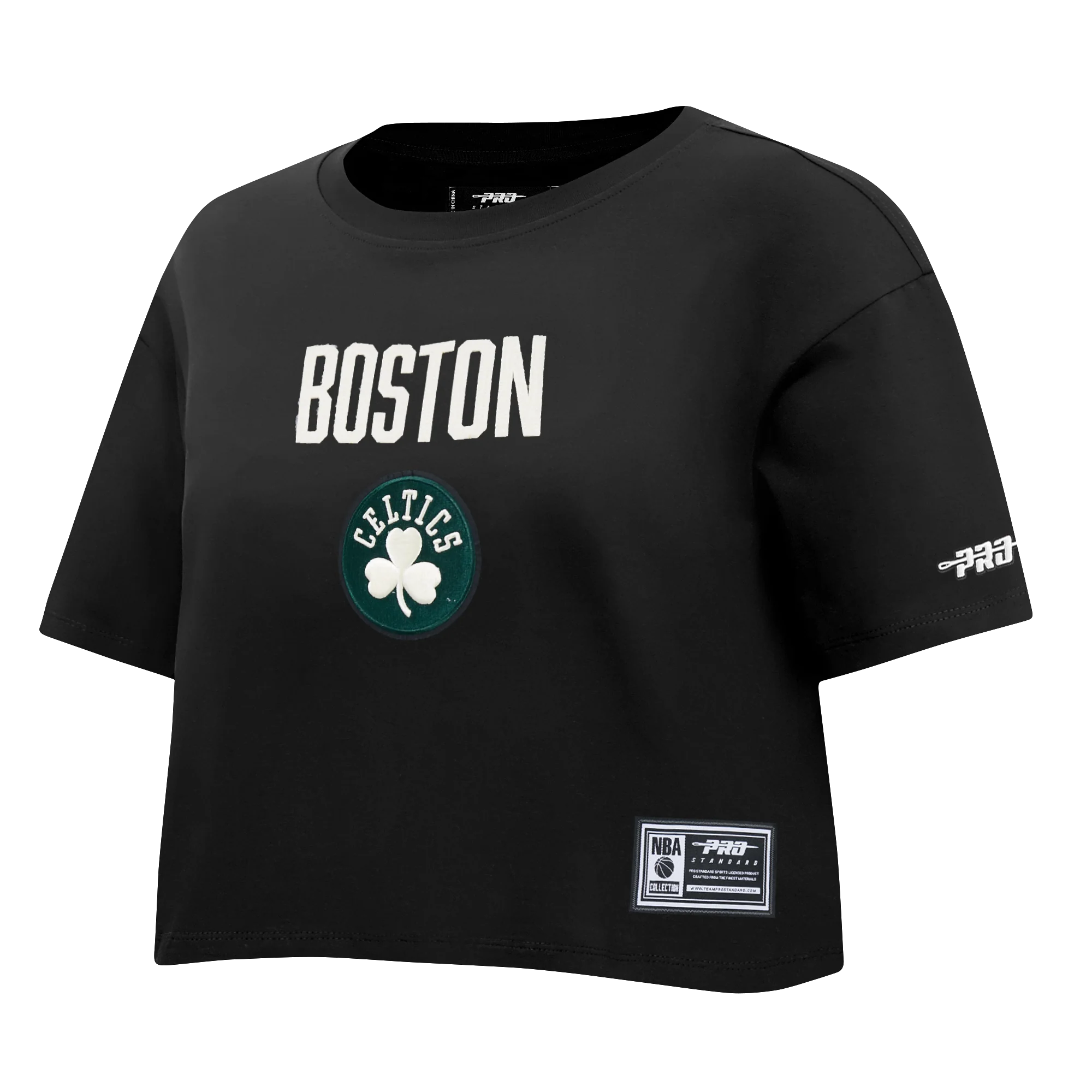 BOSTON CELTICS MODERN ORIGINALS WOMEN'S SJ BOXY TEE (BLACK) - Image 3