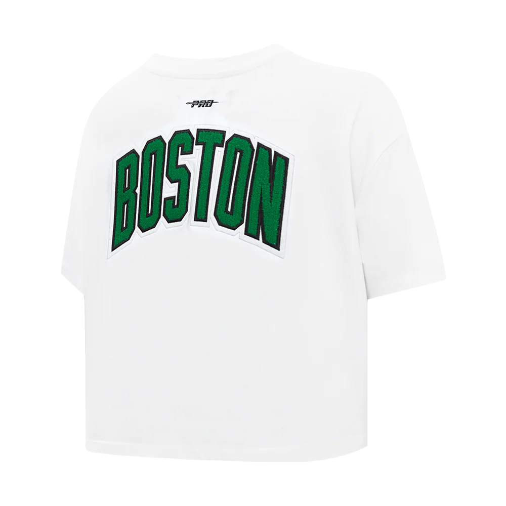 NBA BOSTON CELTICS CLASSIC WOMEN'S SJ BOXY TEE (WHITE) - Image 4
