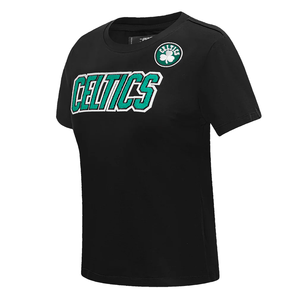 NBA BOSTON CELTICS CLASSIC SHORT SLEEVE WOMEN'S SLIM FIT TEE (BLACK) - Image 2