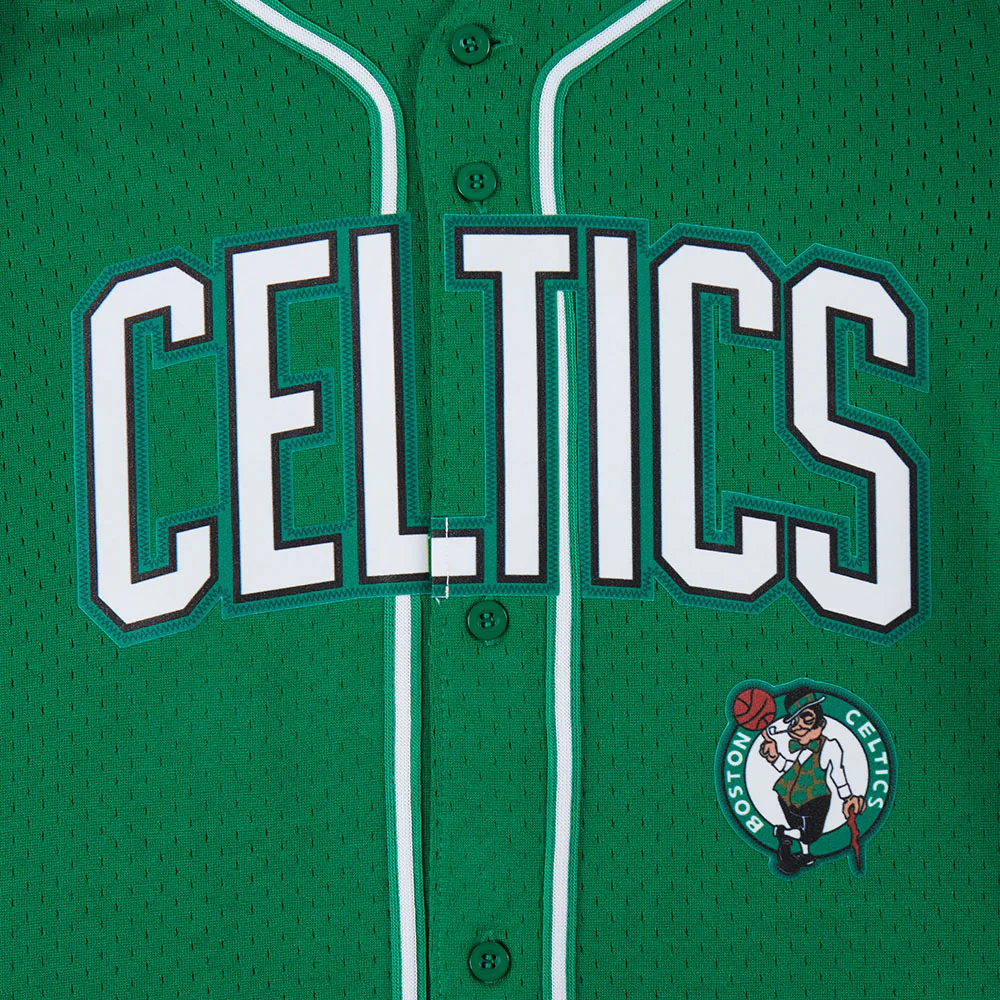 NBA BOSTON CELTICS CLASSIC BIG BOY'S MESH BUTTON DOWN SHIRT (KELLY GREEN) - Image 6