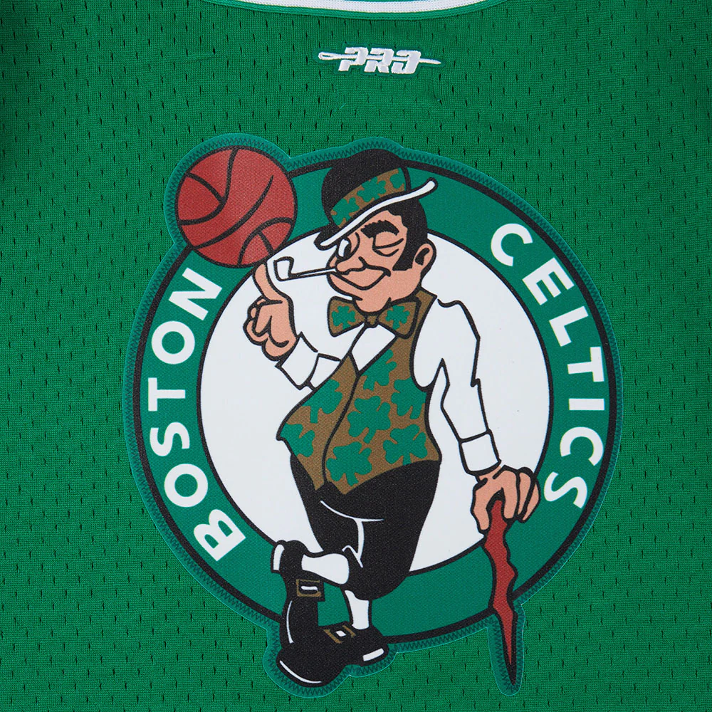 NBA BOSTON CELTICS CLASSIC BIG BOY'S MESH BUTTON DOWN SHIRT (KELLY GREEN) - Image 7