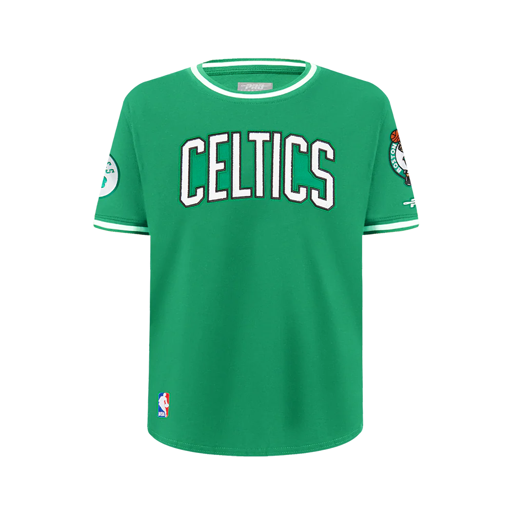 NBA BOSTON CELTICS CLASSIC BIG BOYS SS STRIPED RIB TEE (KELLY GREEN)