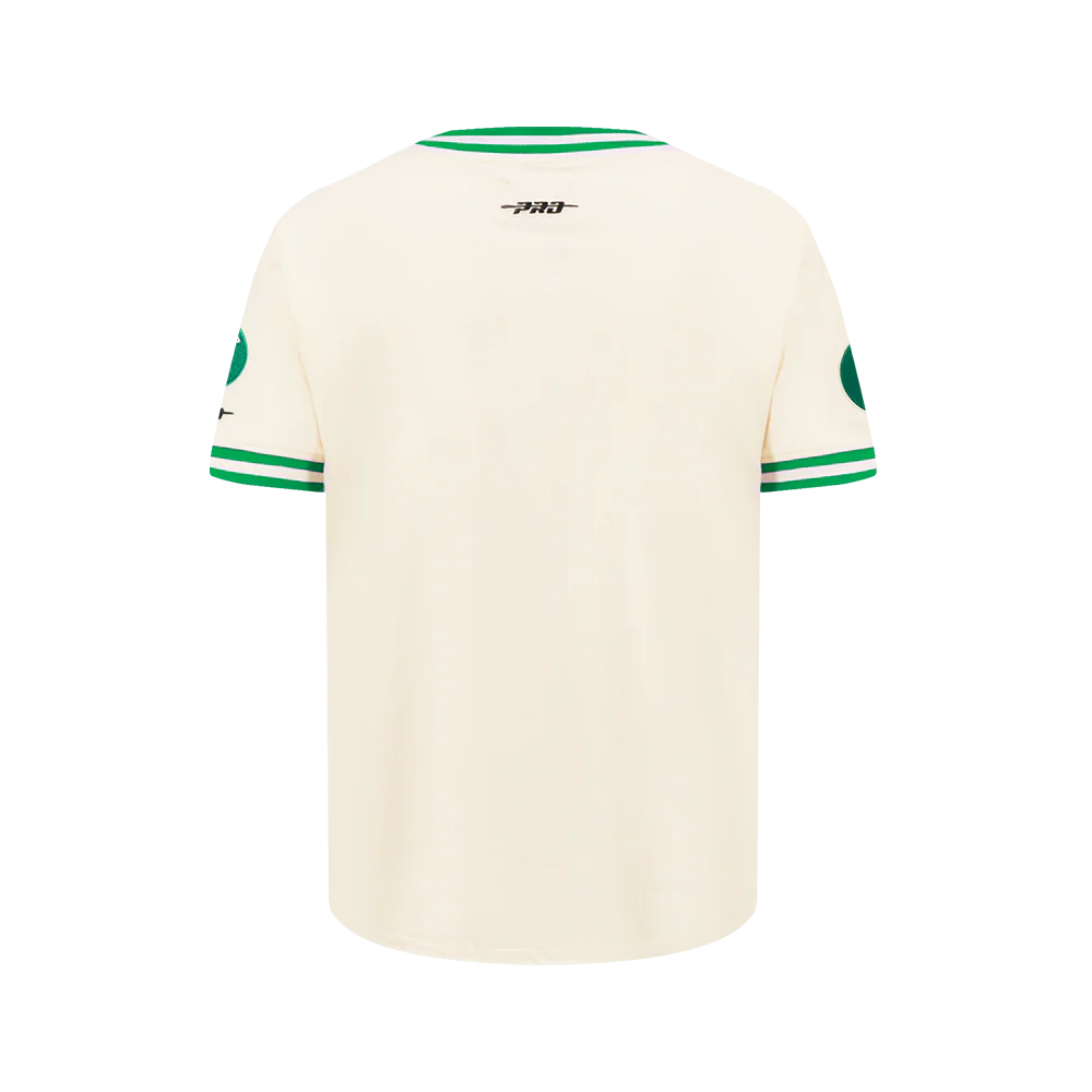 NBA BOSTON CELTICS RETRO CLASSIC BIG BOY'S SS STRIPED RIB TEE (EGGSHELL/ KELLY GREEN) - Image 3