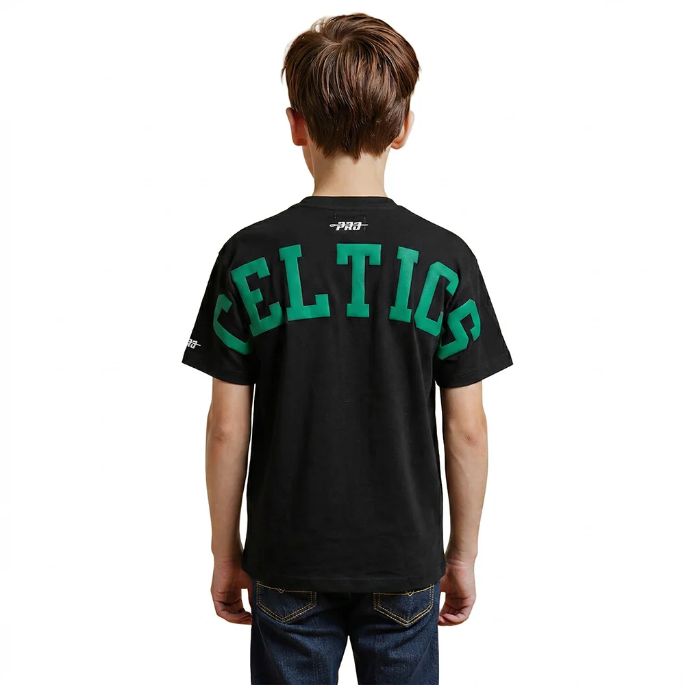 NBA BOSTON CELTICS WINGSPAN BIG BOY'S DROP SHOULDER SS TEE (BLACK)