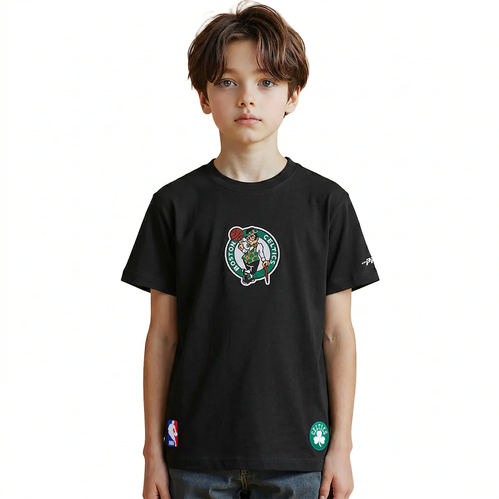 NBA BOSTON CELTICS WINGSPAN BIG BOY'S DROP SHOULDER SS TEE (BLACK) - Image 2