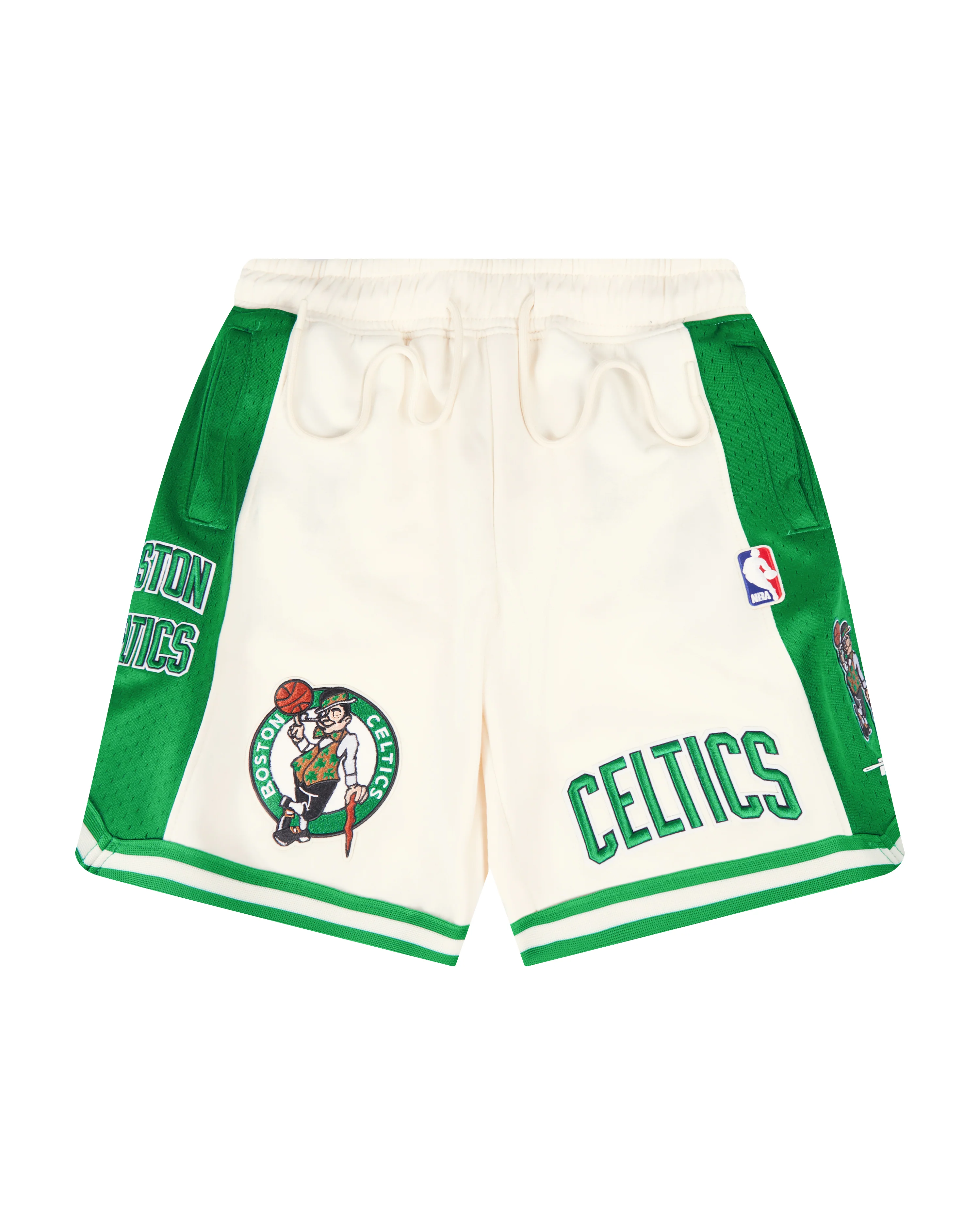 NBA BOSTON CELTICS RETRO CLASSIC BIG BOY'S FLC 2.0 SHORT (EGGSHELL/ KELLY GREEN)