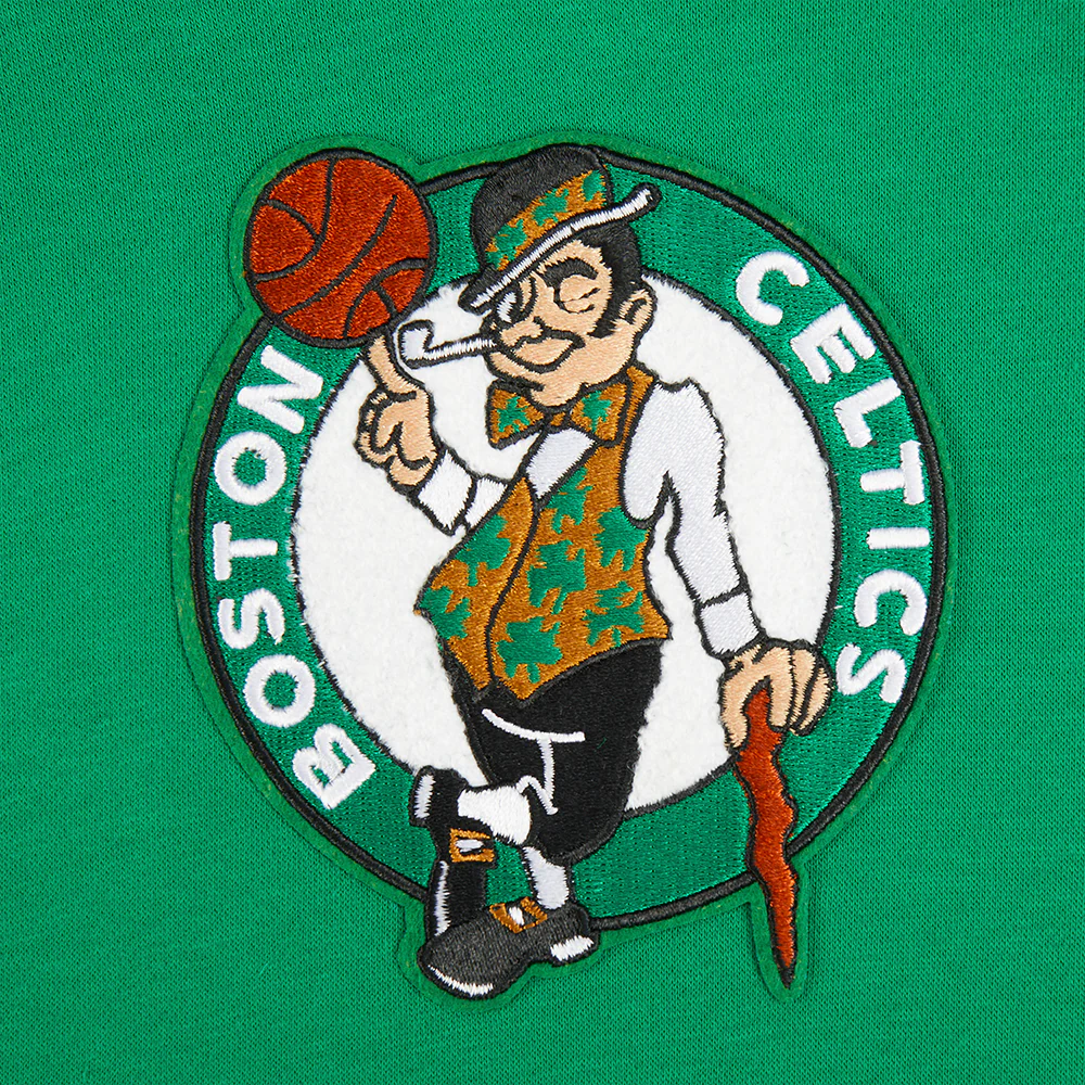 NBA BOSTON CELTICS RETRO CLASSIC BIG BOYS RIB FLEECE PULLOVER HOODIE (KELLY GREEN) - Image 3