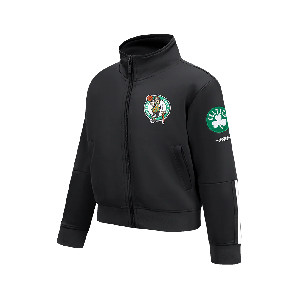 NBA BOSTON CELTICS CLASSIC BIG BOY'S TRACK JACKET (BLACK) - Image 2