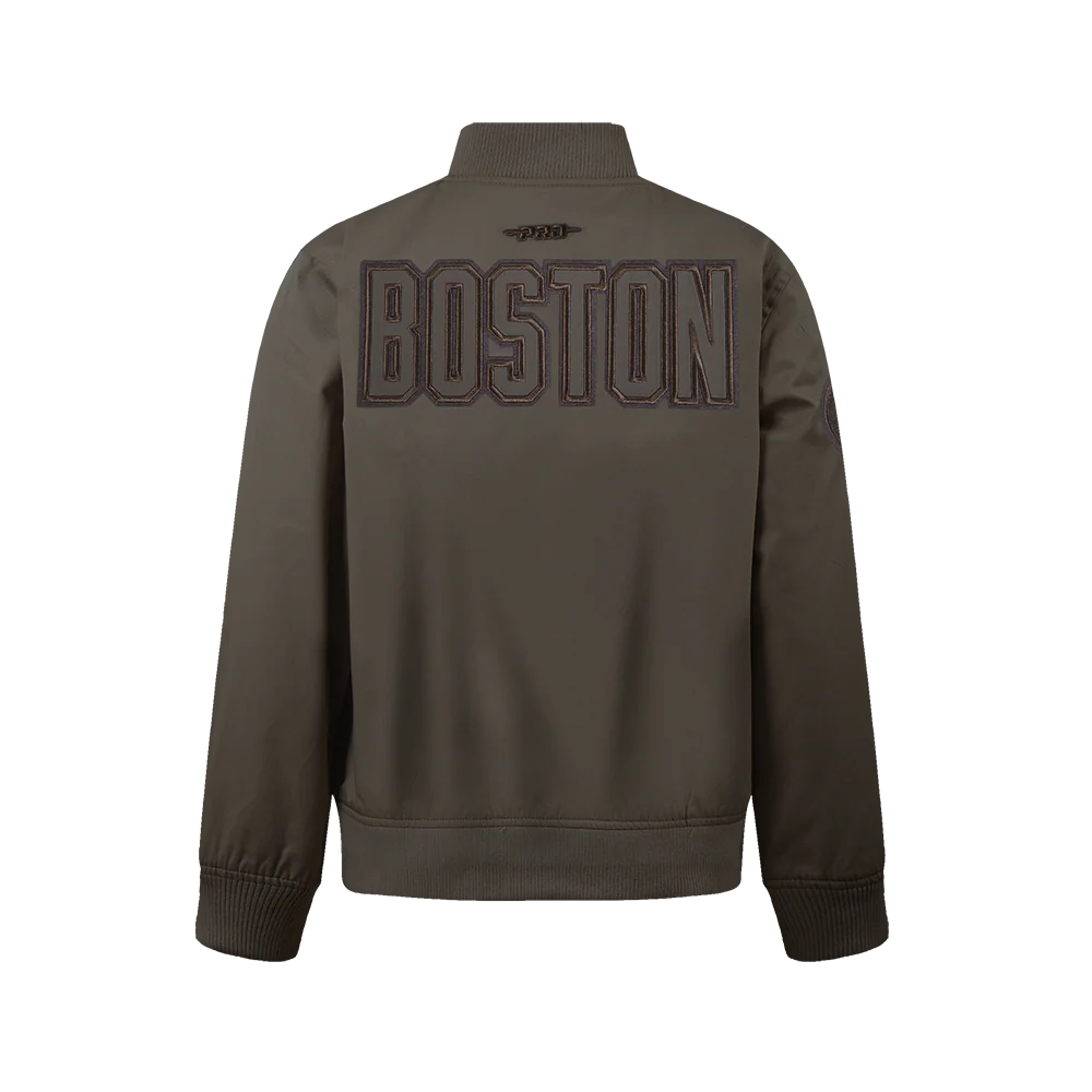 NBA BOSTON CELTICS NEUTRAL BIG BOYS TWILL JACKET (DARK TAUPE) - Image 3