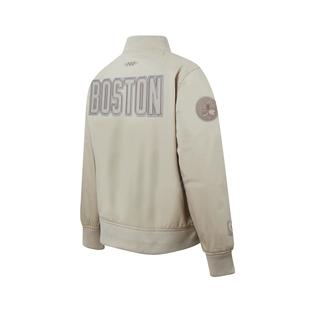 NBA BOSTON CELTICS NEUTRAL BIG BOYS TWILL JACKET (TAUPE) - Image 4