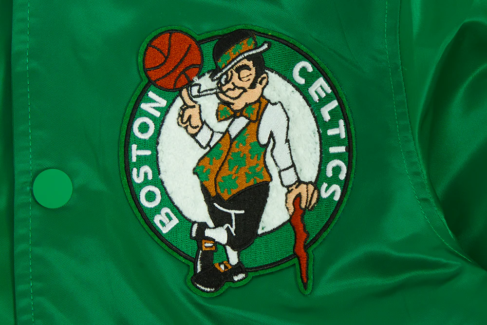 NBA BOSTON CELTICS RETRO CLASSIC BIG BOYS RIB SATIN JACKET (KELLY GREEN) - Image 3