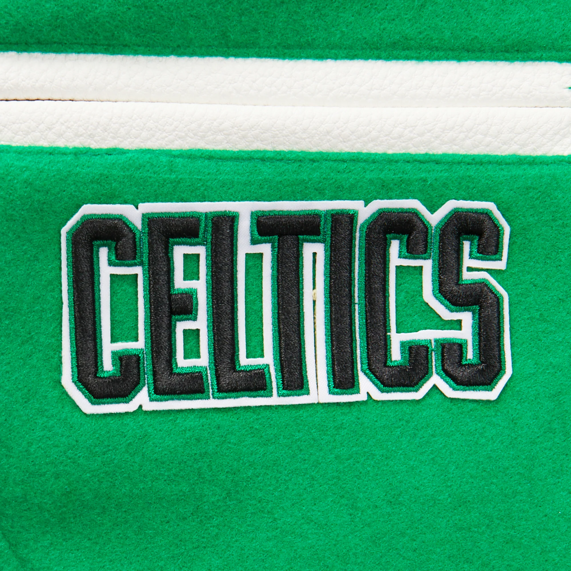 NBA BOSTON CELTICS RETRO CLASSIC BIG BOYS RIB WOOL VARSITY JACKET (KELLY GREEN/ WHITE) - Image 7
