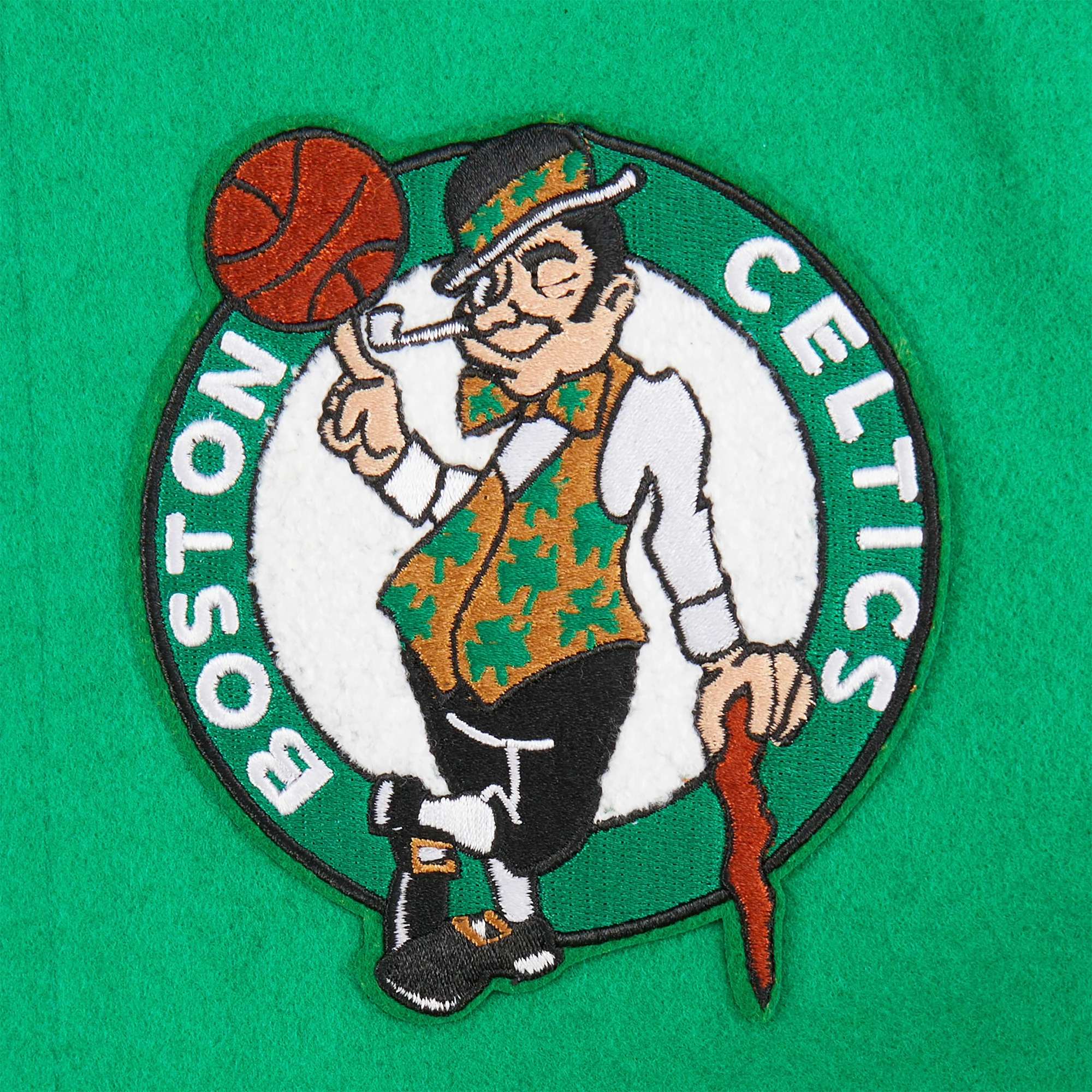 NBA BOSTON CELTICS RETRO CLASSIC BIG BOYS RIB WOOL VARSITY JACKET (KELLY GREEN/ WHITE) - Image 8
