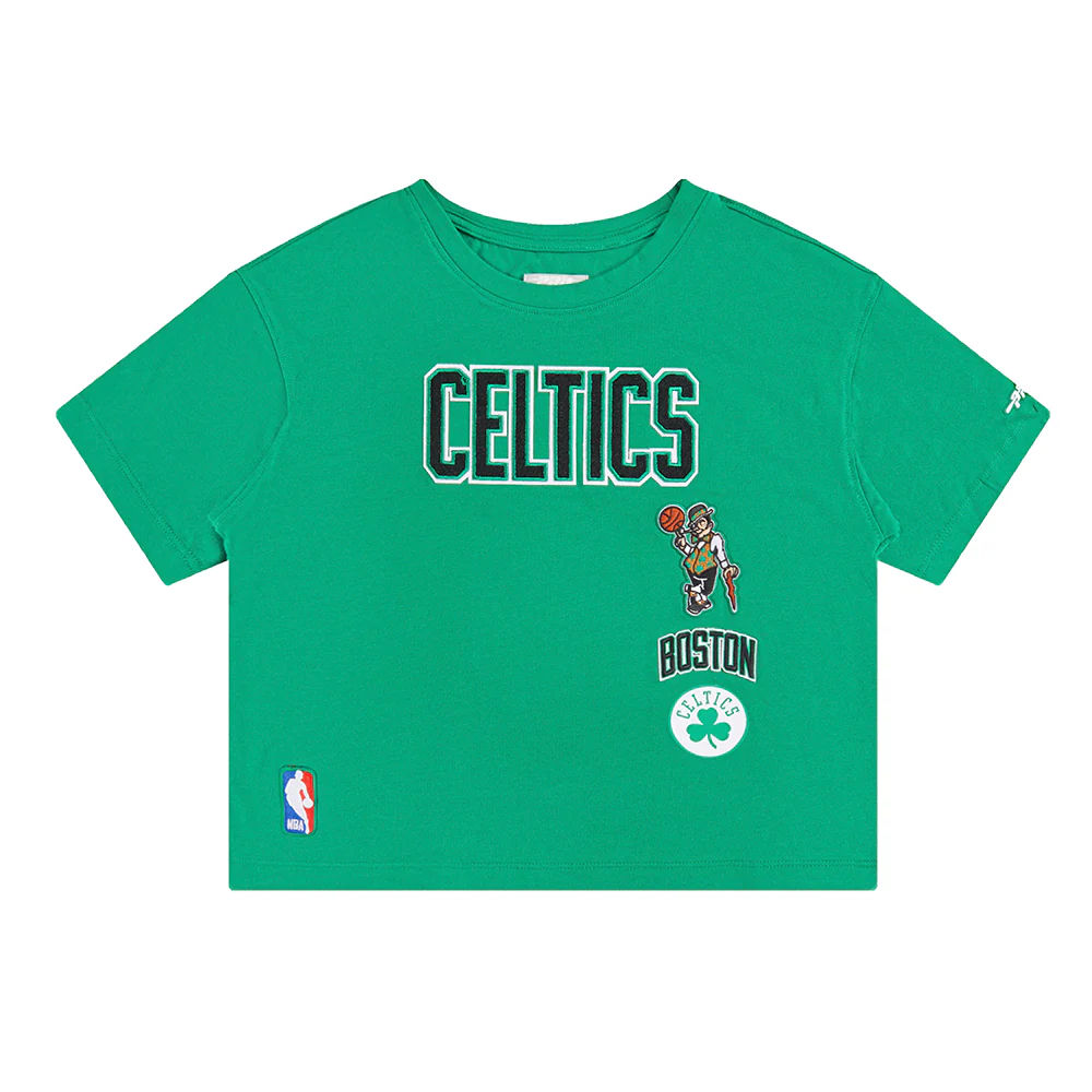 NBA BOSTON CELTICS RETRO CLASSIC BIG GIRLS SHORT SLEEVE BOXY TEE (KELLY GREEN)