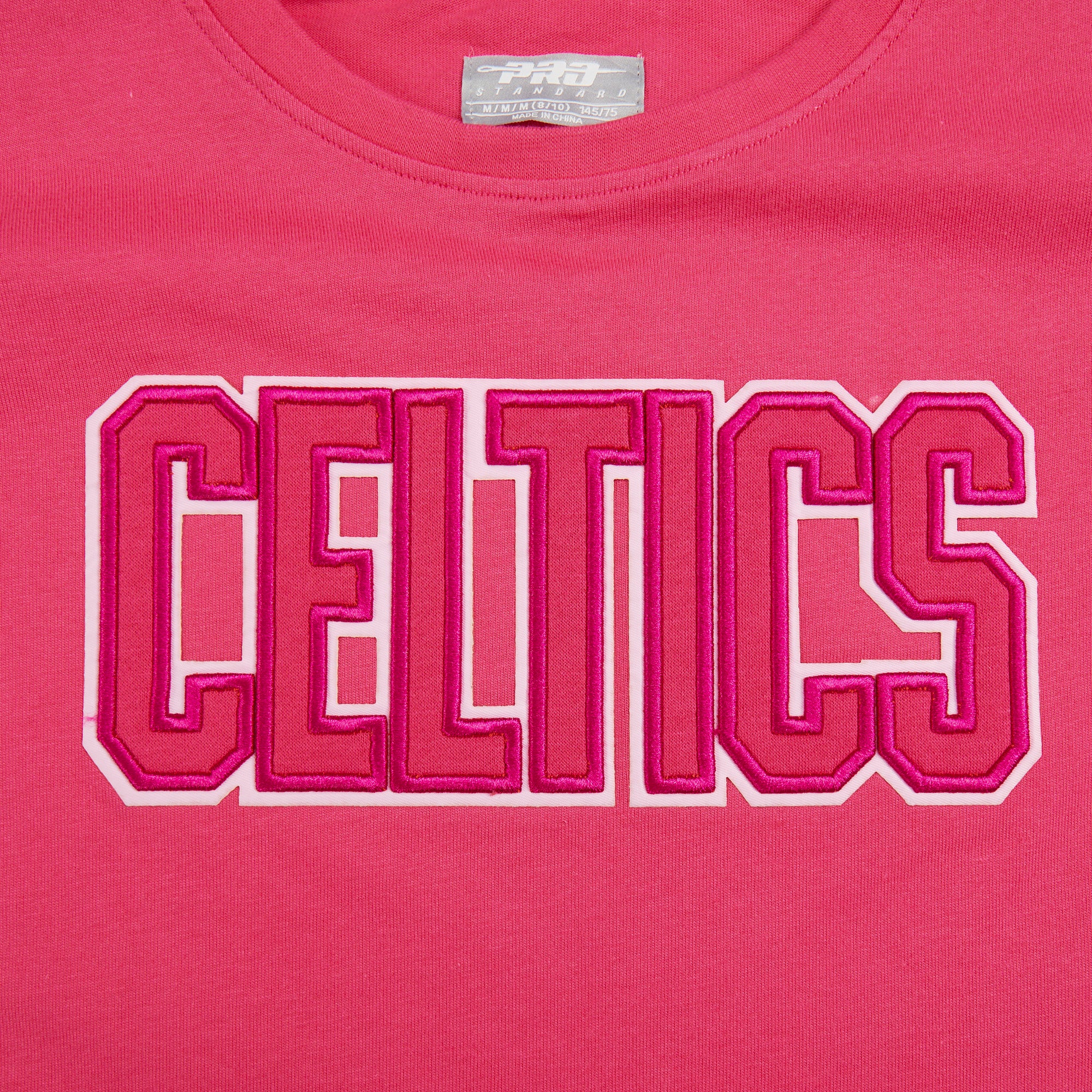 NBA BOSTON CELTICS TRIPLE PINK BIG GIRLS SHORT SLEEVE BOXY TEE (BEETROOT PURPLE) - Image 3