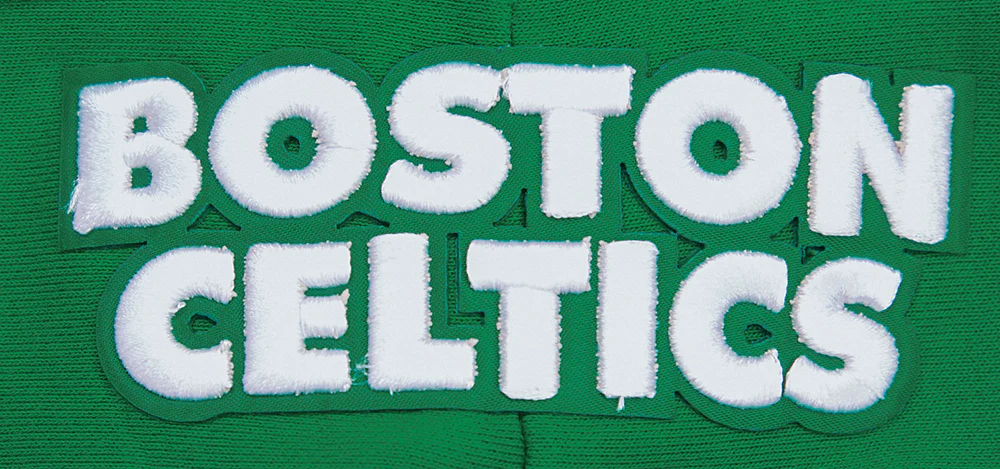 NBA BOSTON CELTICS SCRIPT TAIL WOMEN'S RIB FLEECE CROPPED PULLOVER HOODIE (KELLY GREEN) - Image 5