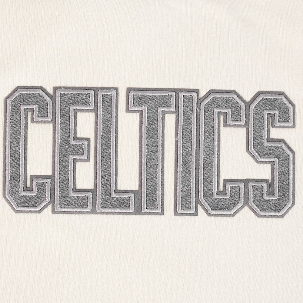 NBA BOSTON CELTICS REVERSE FRENCH TERRY WOMEN'S FLEECE CREWNECK (EGGSHELL) - Image 4