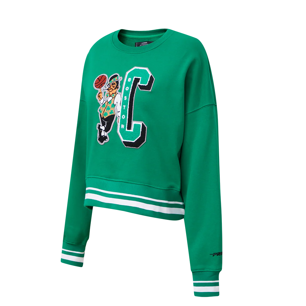 NBA BOSTON CELTICS MASHUP WOMEN'S RIB CREWNECK (KELLY GREEN) - Image 2