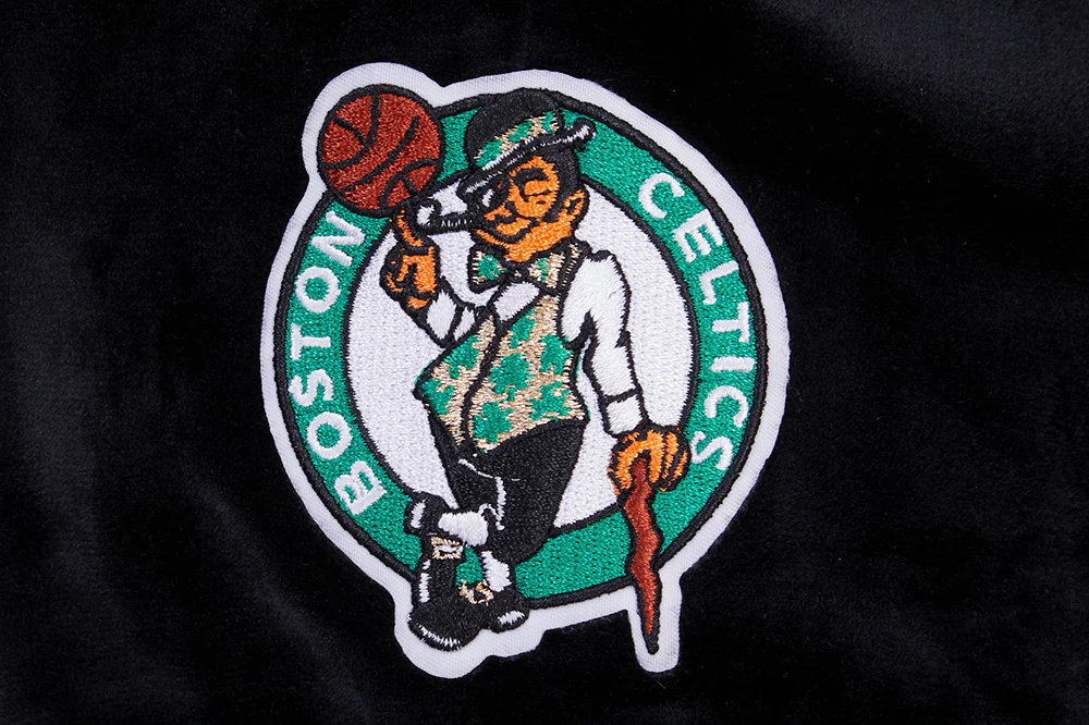NBA BOSTON CELTICS CLASSIC HIGH RISE WOMEN'S VELOUR JOGGER (BLACK) - Image 5