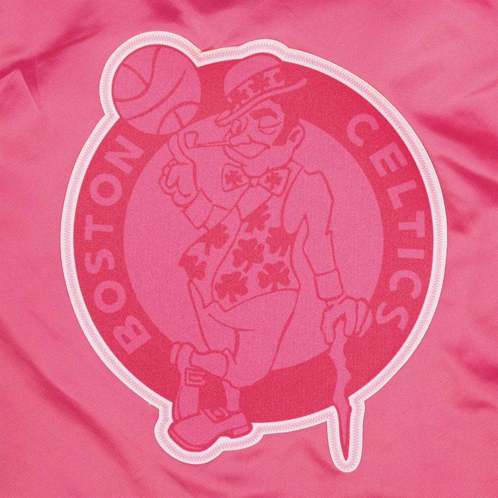 NBA BOSTON CELTICS TRIPLE PINK LITTLE GIRLS SATIN JACKET (BEETROOT PURPLE) - Image 8
