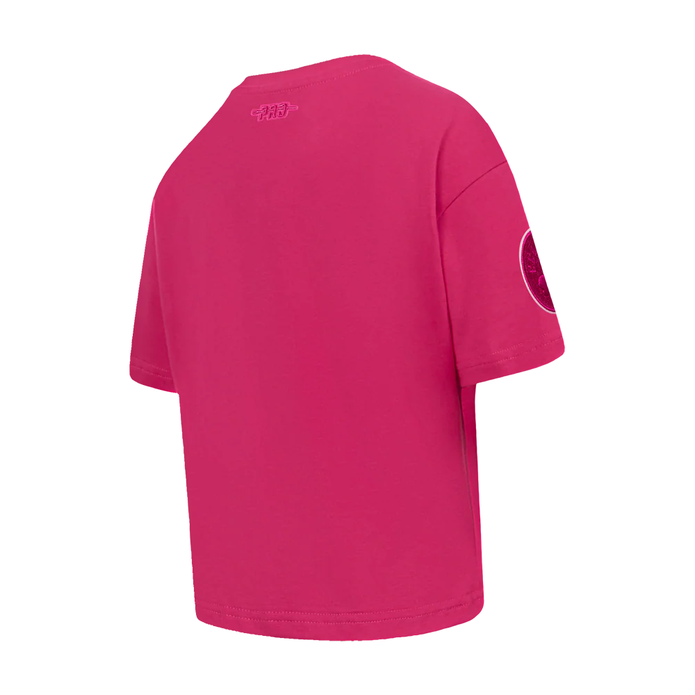 NBA BOSTON CELTICS TRIPLE PINK LITTLE GIRLS SHORT SLEEVE BOXY TEE (BEETROOT PURPLE) - Image 4