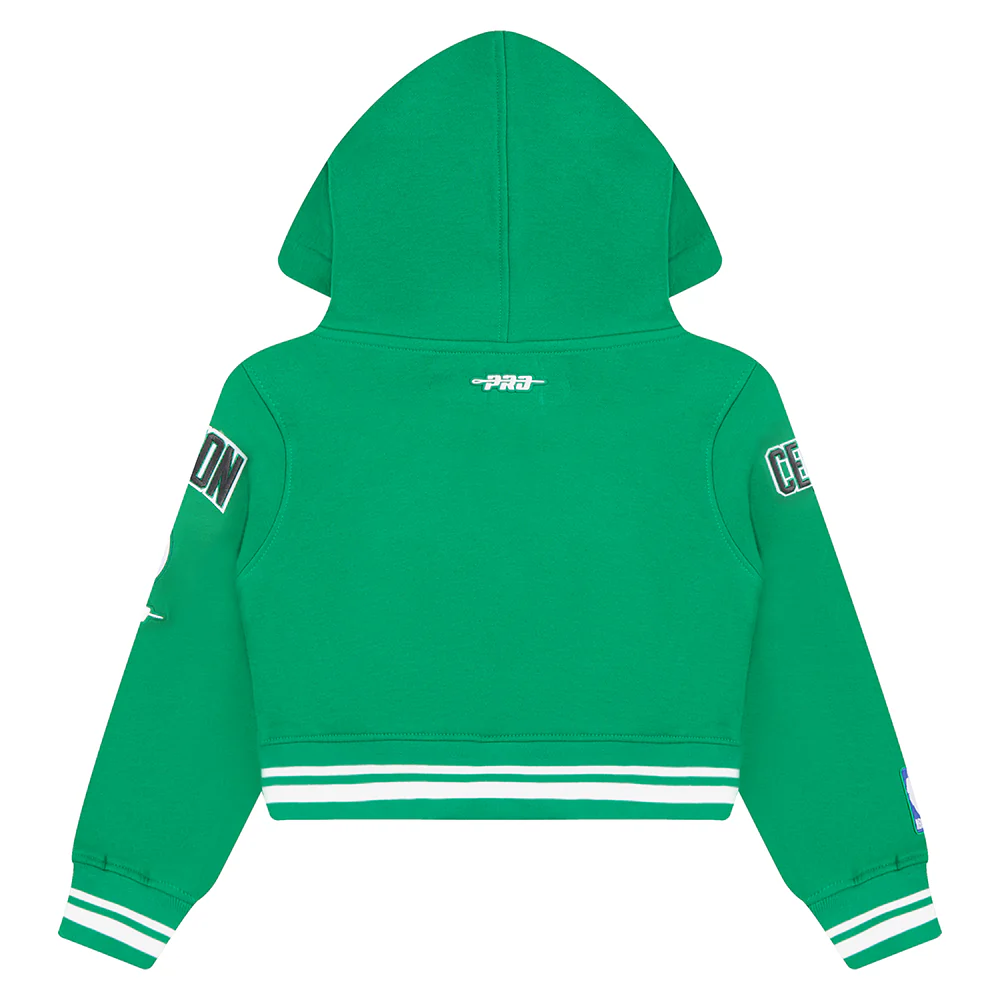 NBA BOSTON CELTICS RETRO CLASSIC LITTLE GIRLS RIB FLEECE PULLOVER HOODIE (KELLY GREEN) - Image 4