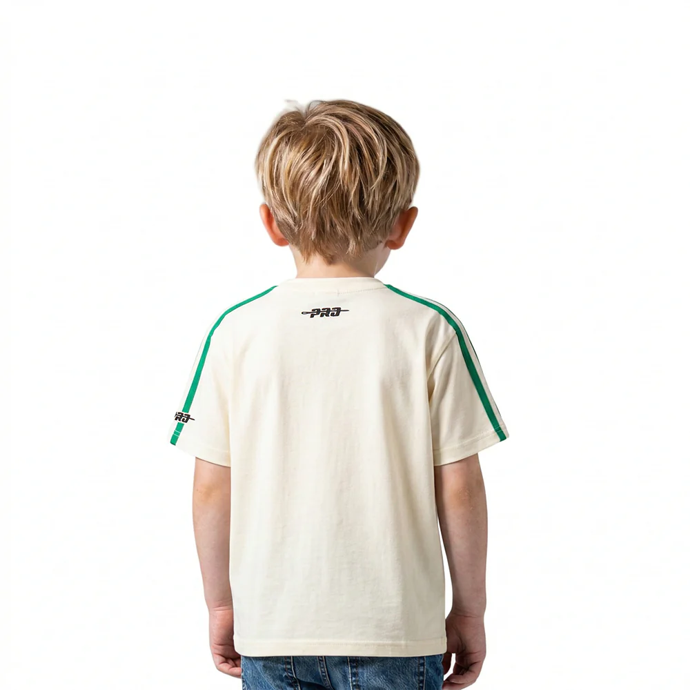 NBA BOSTON CELTICS RETRO CLASSIC TODDLER BOYS SHORT SLEEVE TAPING TEE (EGGSHELL/ KELLY GREEN) - Image 2