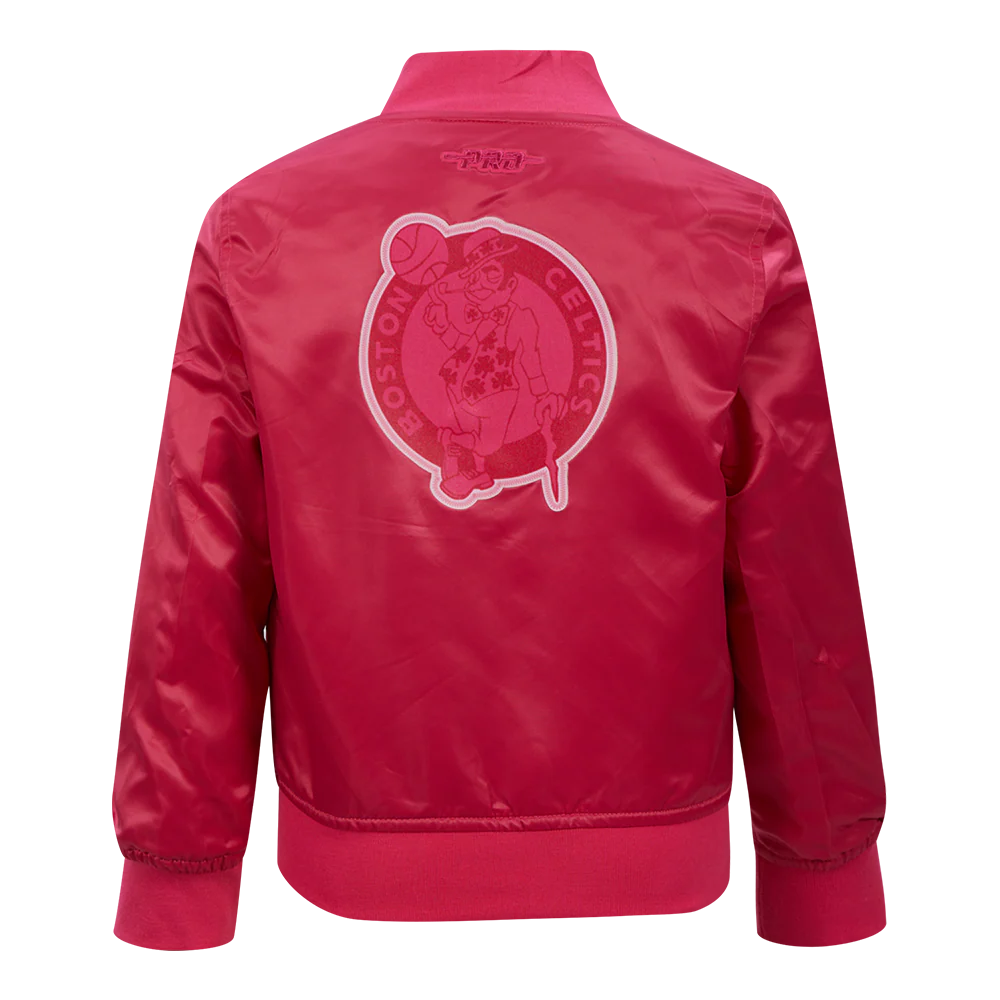 NBA BOSTON CELTICS TRIPLE PINK TODDLER GIRLS SATIN JACKET (BEETROOT PURPLE) - Image 3