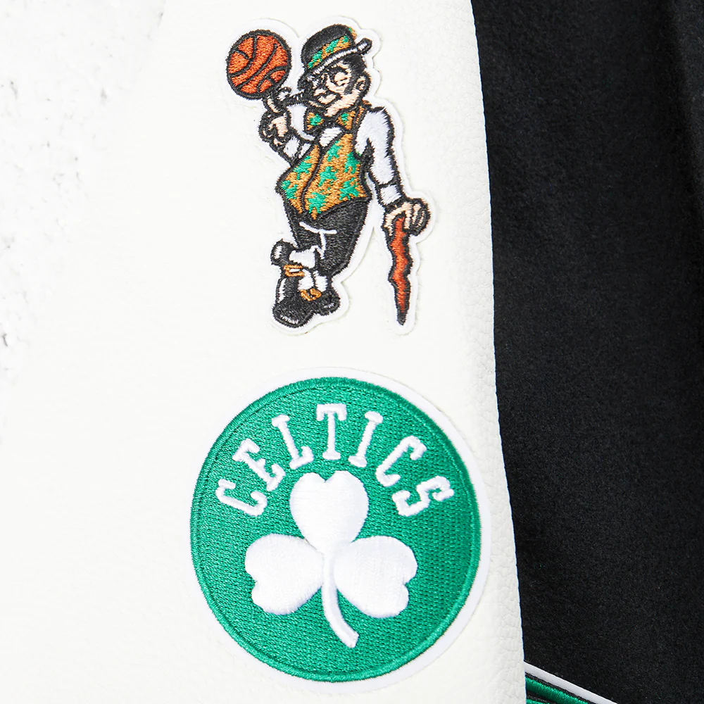 NBA BOSTON CELTICS CLASSIC TODDLER BOYS WOOL VARSITY JACKET (BLACK/WHITE) - Image 8