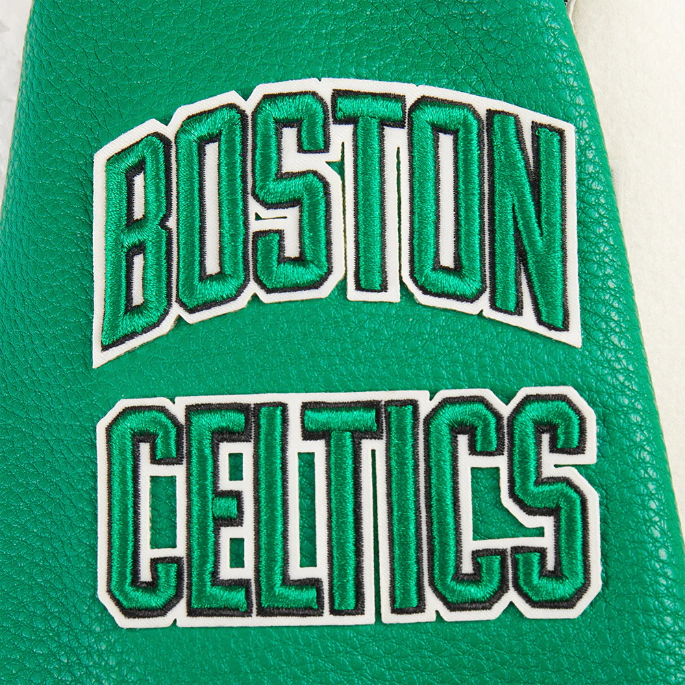 NBA BOSTON CELTICS RETRO CLASSIC TODDLER BOYS RIB WOOL VARSITY JACKET (EGGSHELL/ KELLY GREEN) - Image 5
