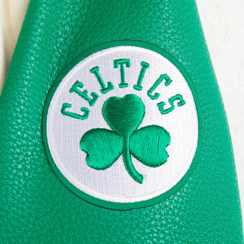 NBA BOSTON CELTICS RETRO CLASSIC TODDLER BOYS RIB WOOL VARSITY JACKET (EGGSHELL/ KELLY GREEN) - Image 6